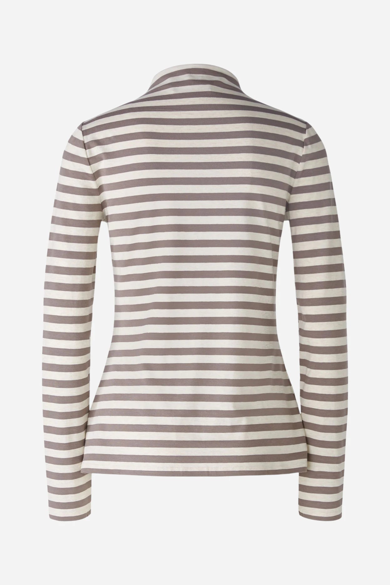 Oui Striped Mock Neck T-Shirt