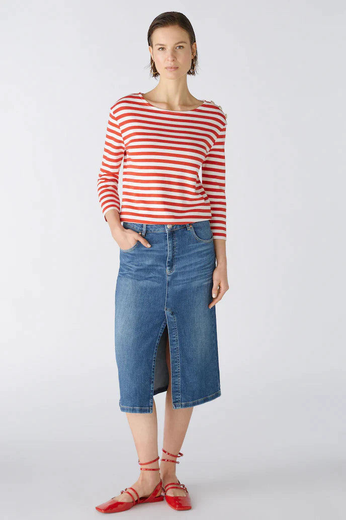 Oui Stripe 3/4 Sleeve T-Shirt