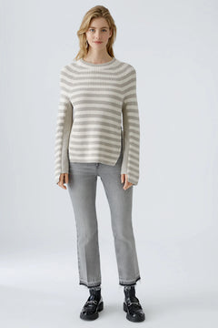 Oui Striped Cotton Ruby Sweater