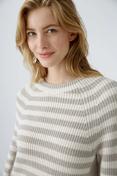 Oui Striped Cotton Ruby Sweater