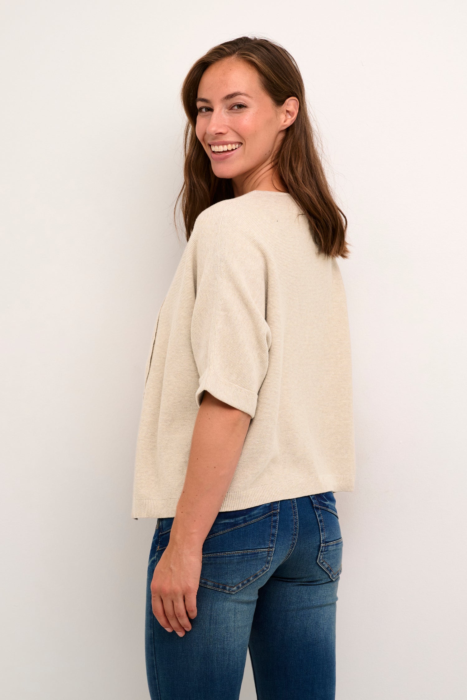 Cream Sillar Knit Bolero