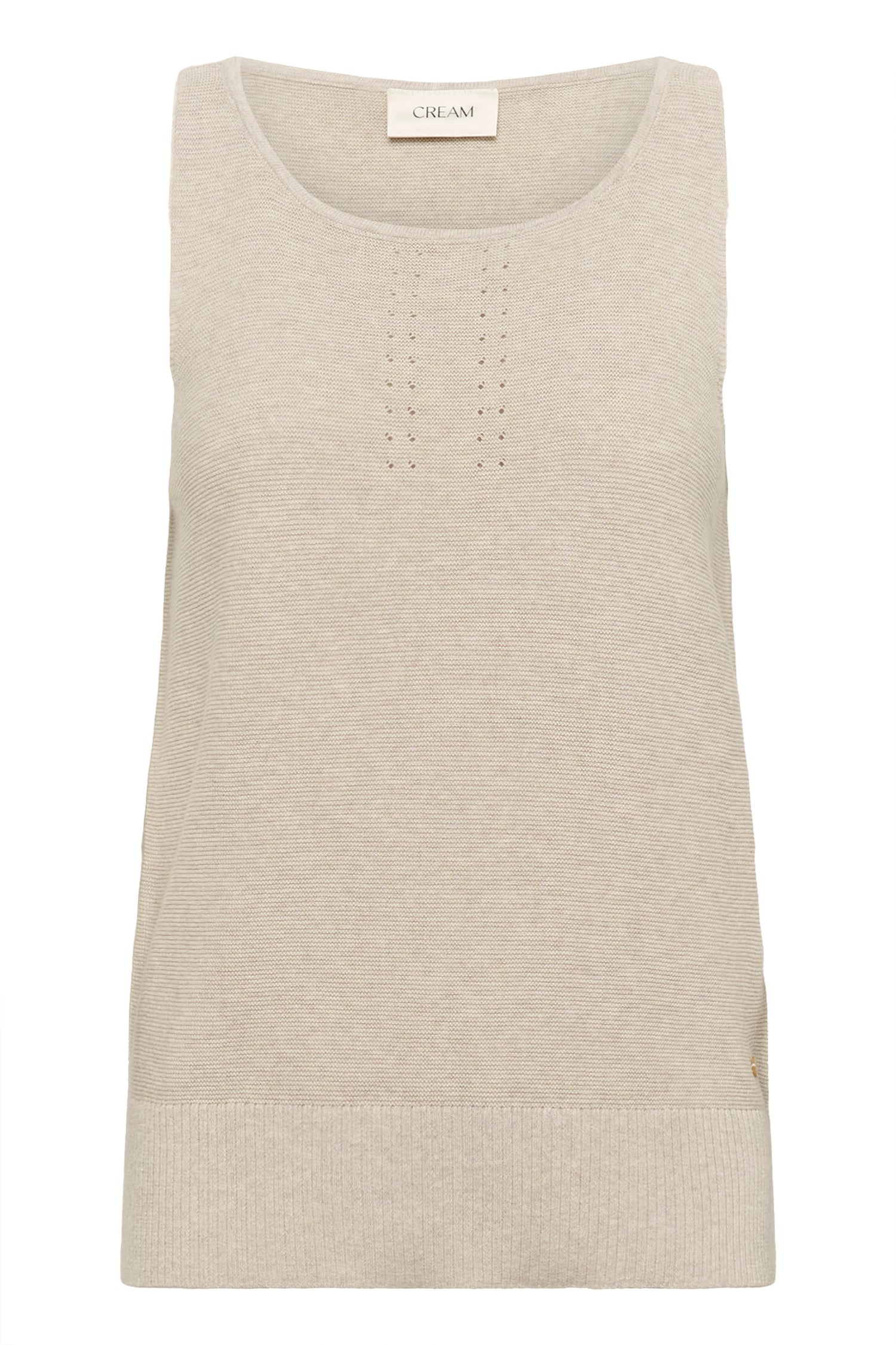 Cream Sillar Knit Sleeveless Tank