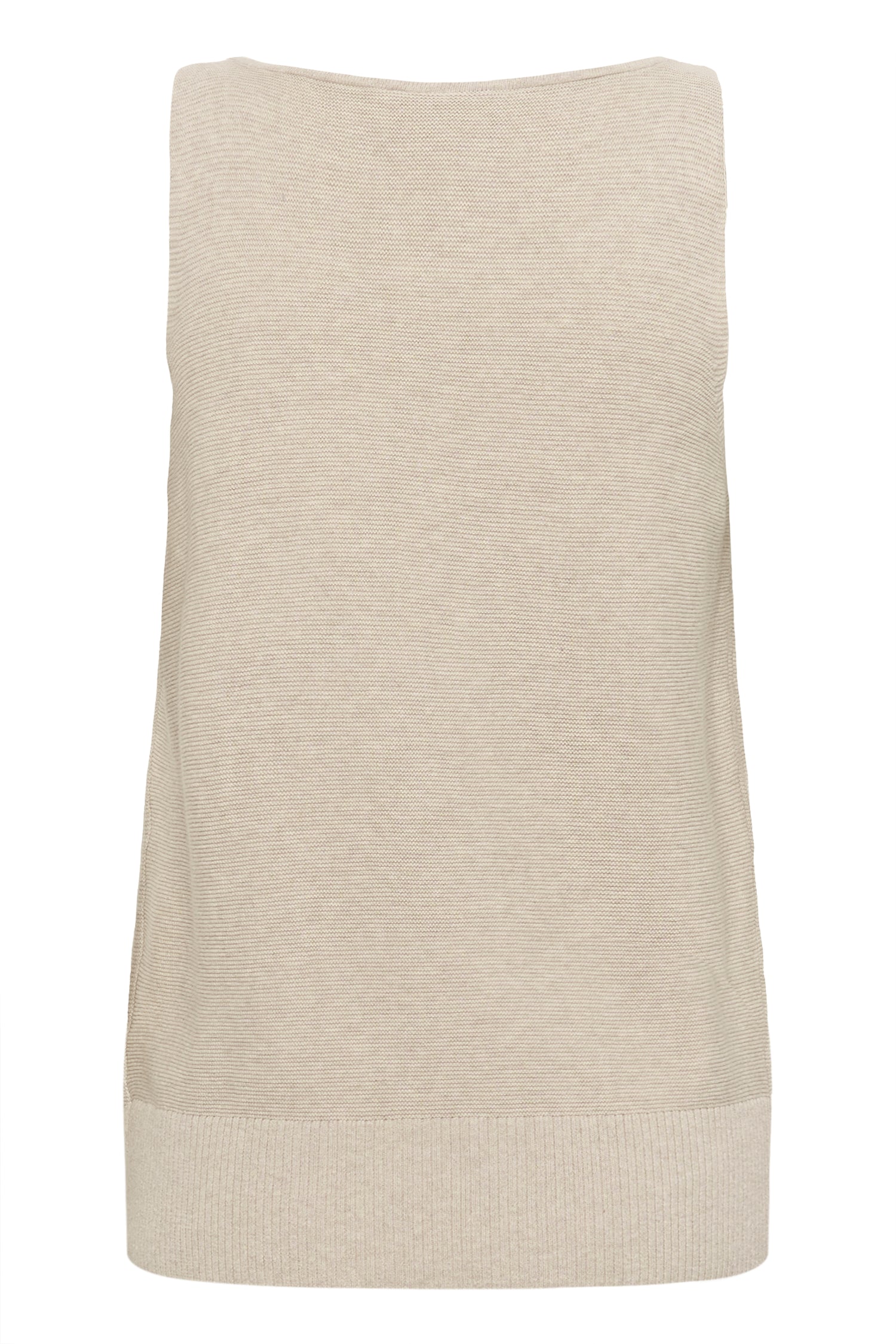 Cream Sillar Knit Sleeveless Tank