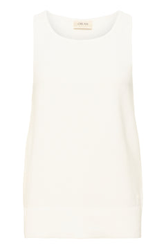 Cream Sillar Knit Sleeveless Tank