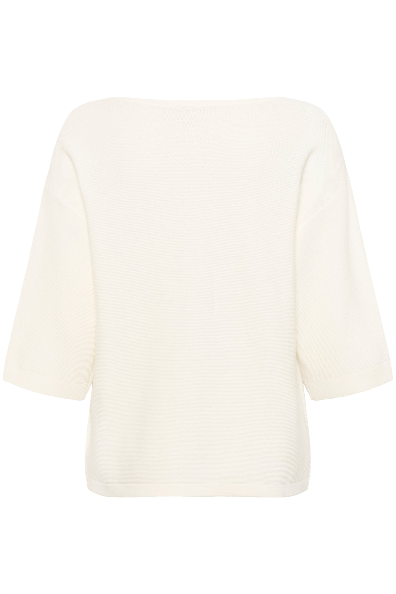 Cream Sillar Loose Knit 3/4 Sleeve Pullover