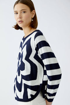 Oui Star Stripe Pullover