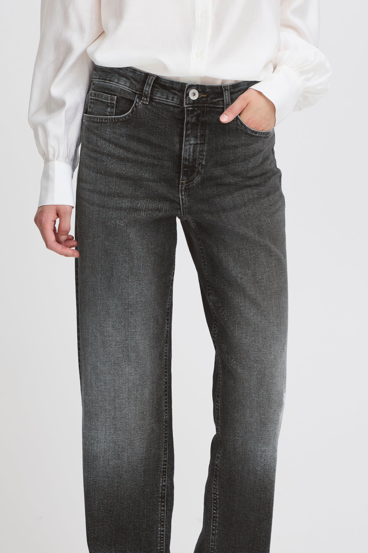 Ichi Twiggy Raven Straight Long Jeans 32