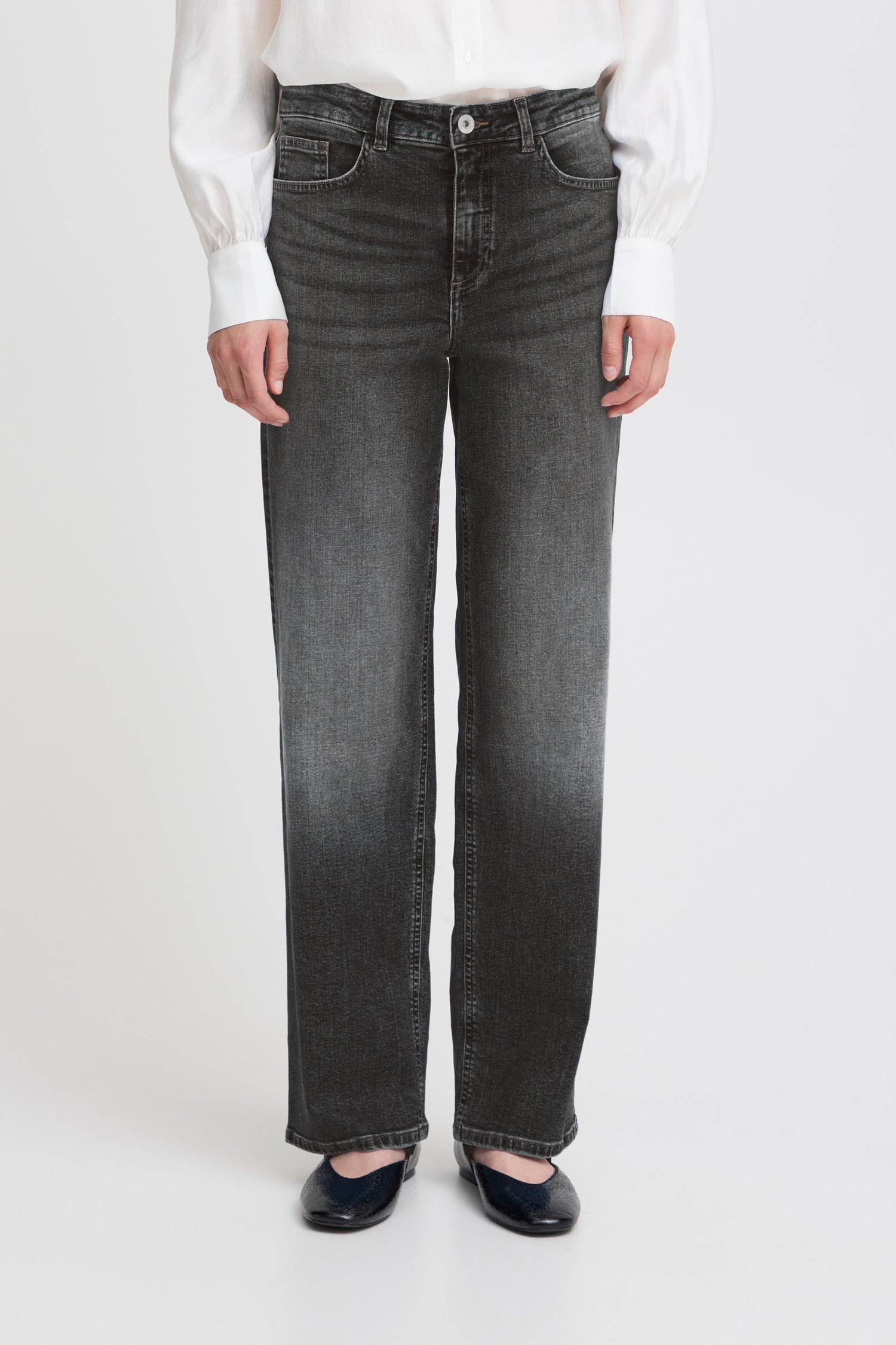 Ichi Twiggy Raven Straight Long Jeans 32