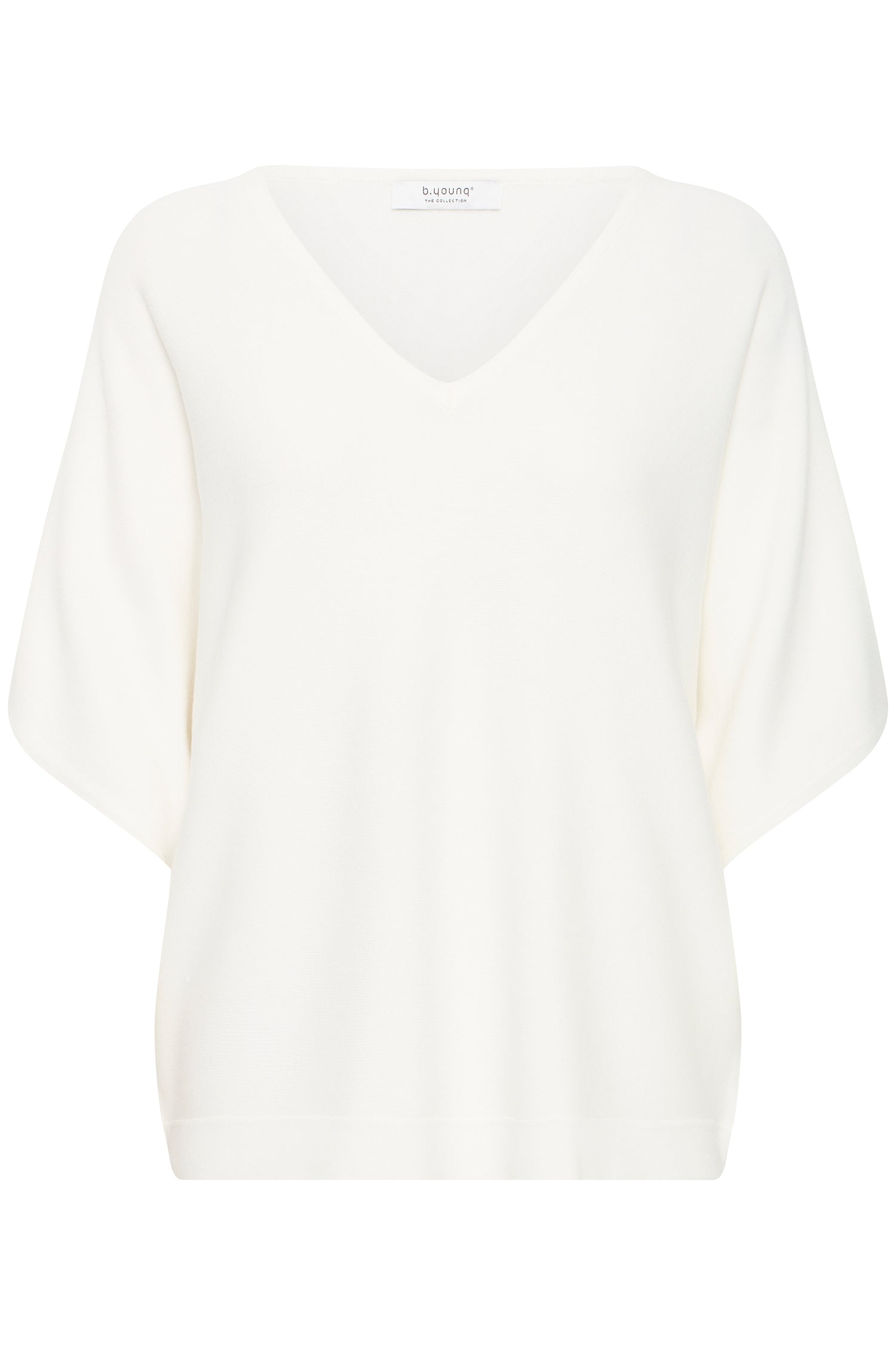 B. Young Mmorla V-Neck Short Sleeve Sweater