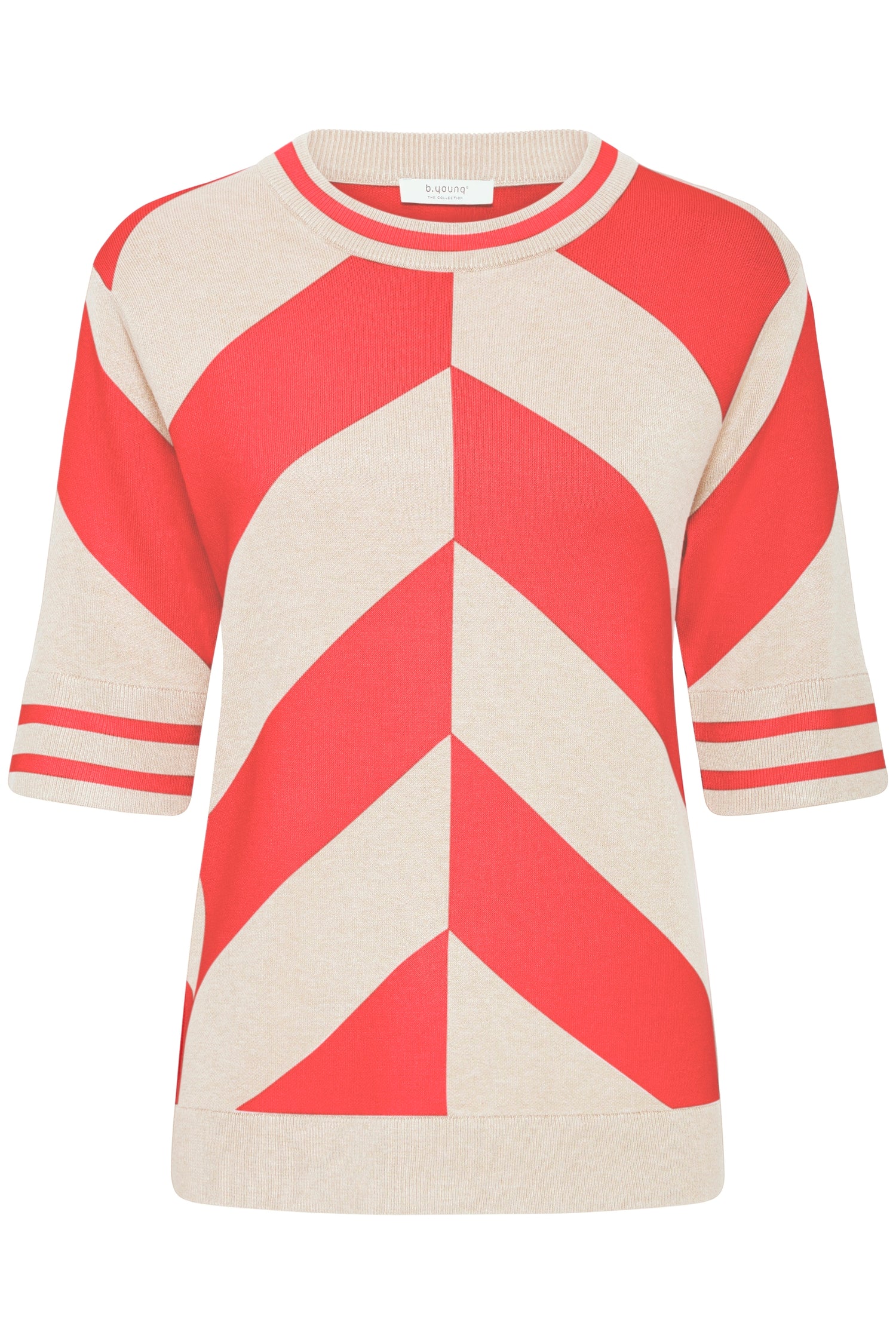 B. Young Mmorla Short Sleeve Geometric Sweater