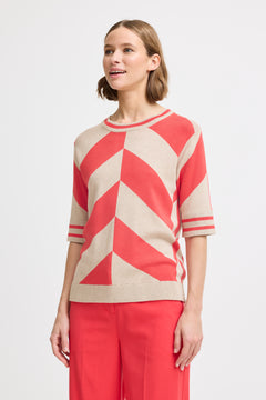 B. Young Mmorla Short Sleeve Geometric Sweater