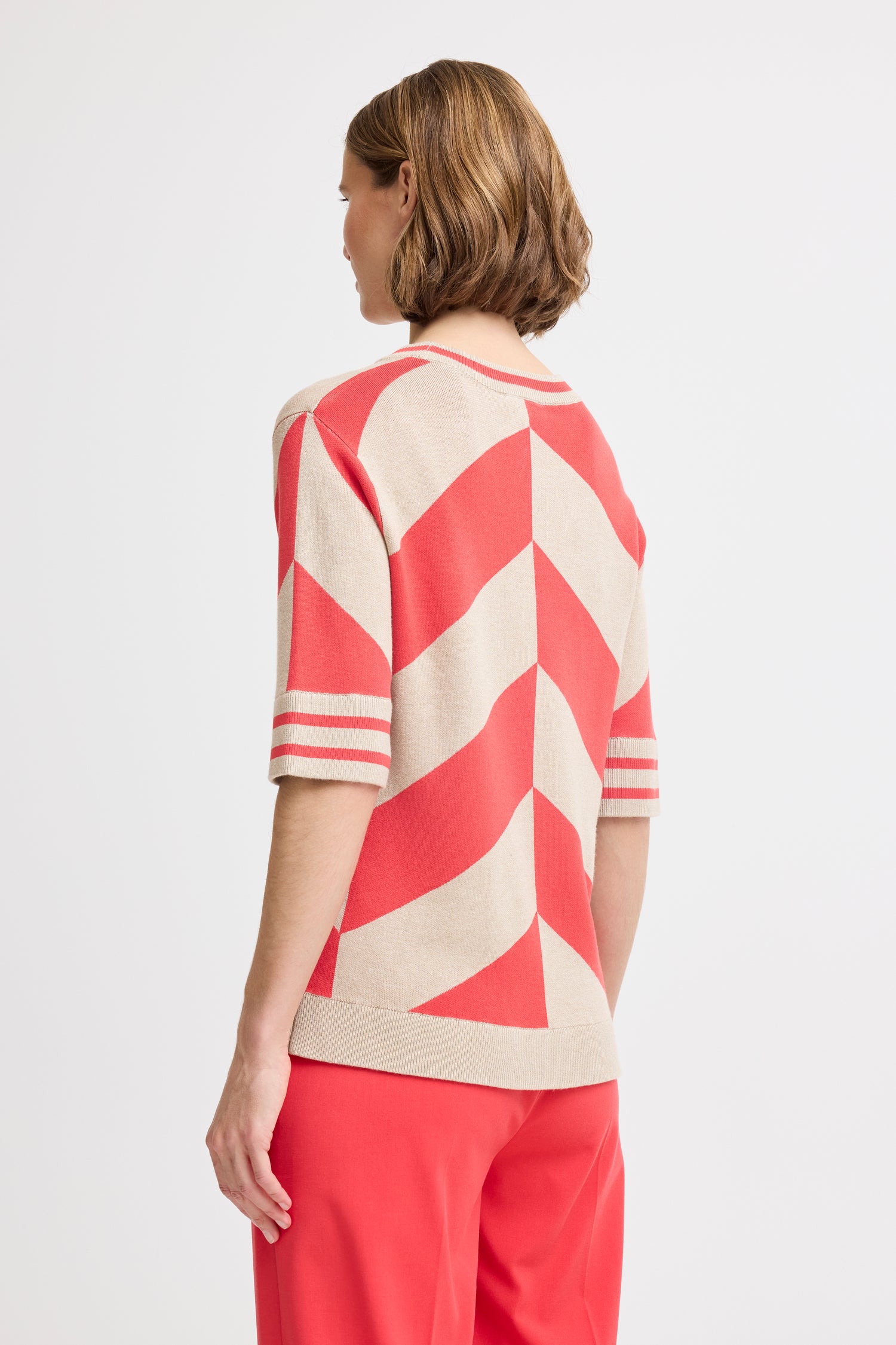 B. Young Mmorla Short Sleeve Geometric Sweater