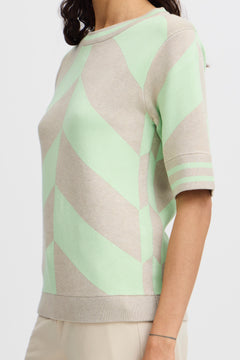 B. Young Mmorla Short Sleeve Geometric Sweater