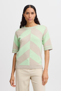 B. Young Mmorla Short Sleeve Geometric Sweater