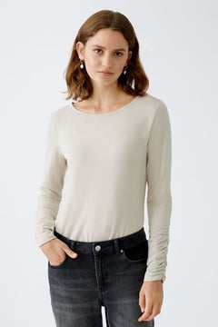 Oui Ruched Sleeve T-Shirt