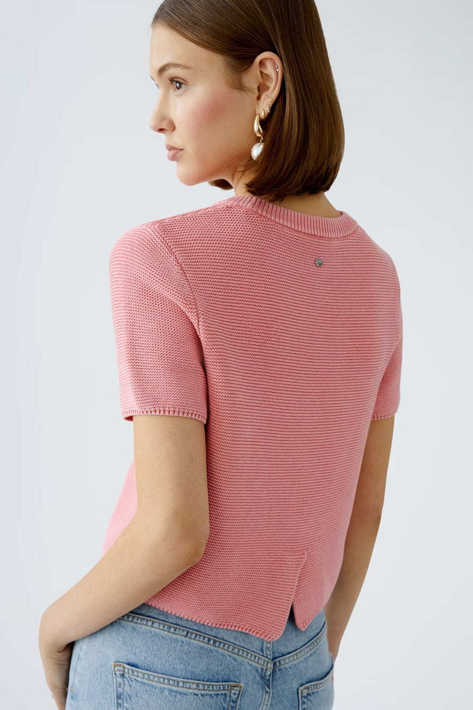 Oui Short Sleeve Textured Knit Sweater