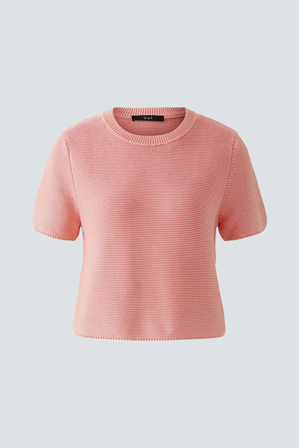 Oui Short Sleeve Textured Knit Sweater