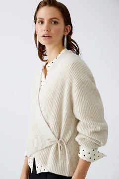 Oui Wool Blend Wrap Sweater