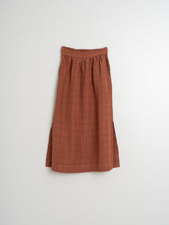 Indi & Cold Windowpane Checked Linen Skirt