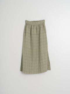 Indi & Cold Windowpane Checked Linen Skirt