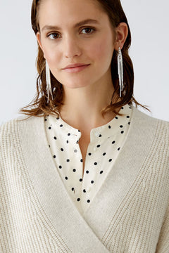 Oui Wool Blend Wrap Sweater