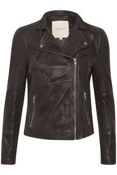 Part Two Frances Leather Jacket (Mole)