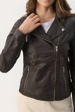 Part Two Frances Leather Jacket (Mole)