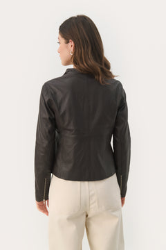 Part Two Frances Leather Jacket (Mole)