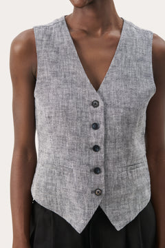 Part Two Nadhia Melange Linen Blend Waistcoat