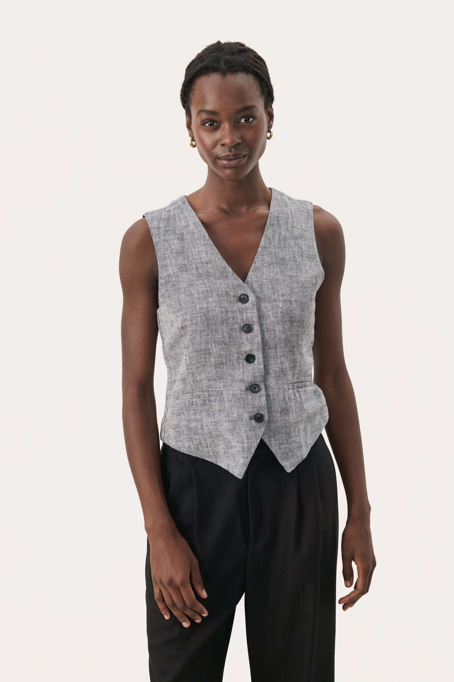 Part Two Nadhia Melange Linen Blend Waistcoat