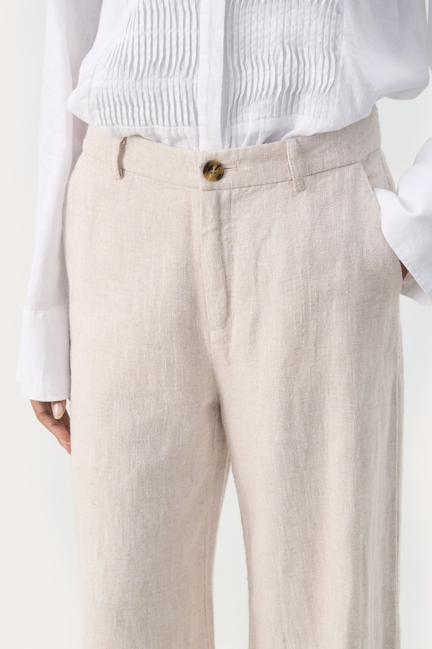 Part Two Ninnes Melange Classic Linen Blend Trouser