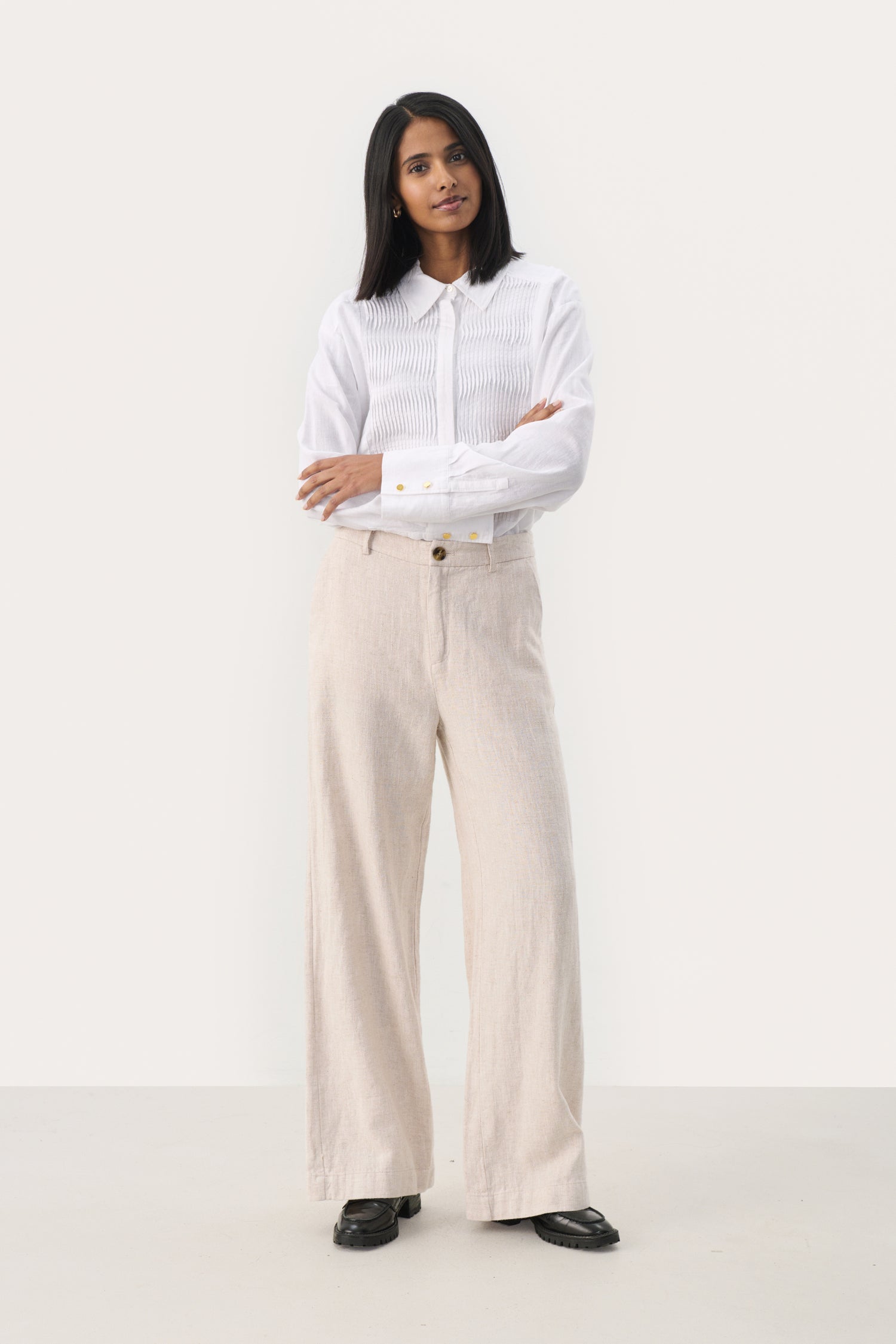 Part Two Ninnes Melange Classic Linen Blend Trouser