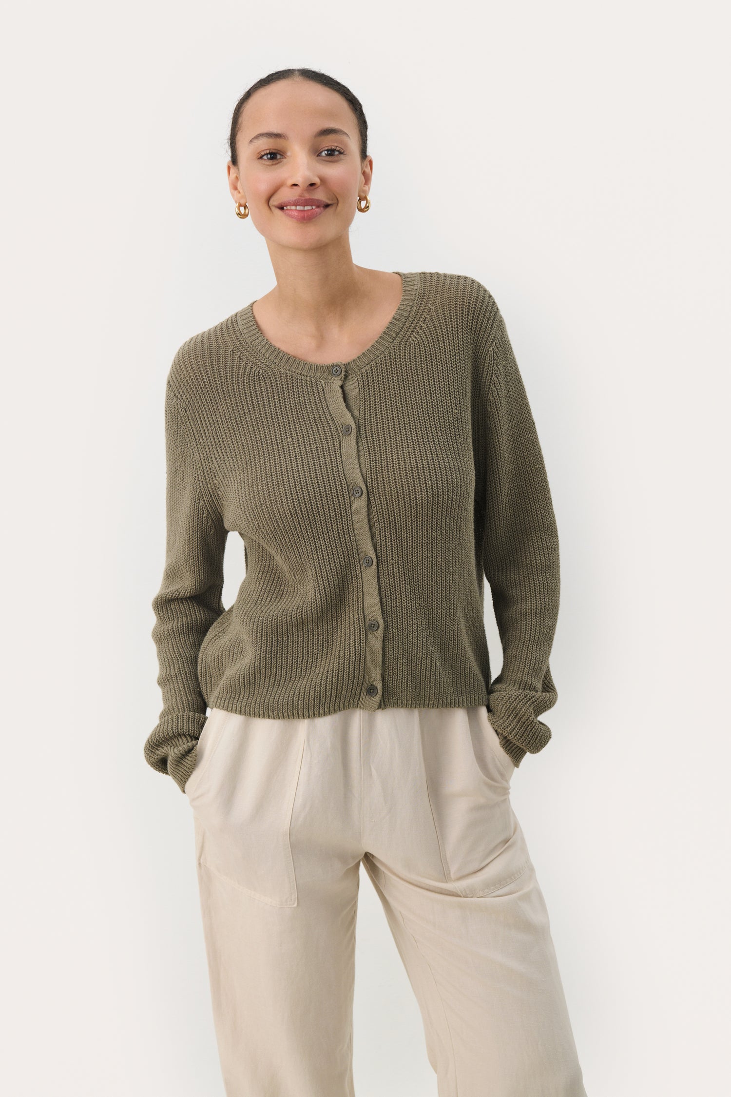 Part Two Gigia Linen Blend Cardigan