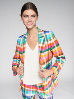 Vilagallo Heather Plaid Blazer