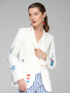 Vilagallo Heather Embroidered Blazer