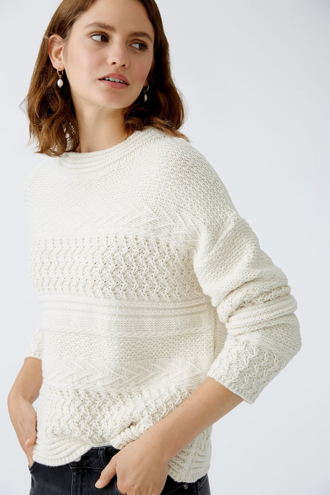 Oui Textured Knit Pullover