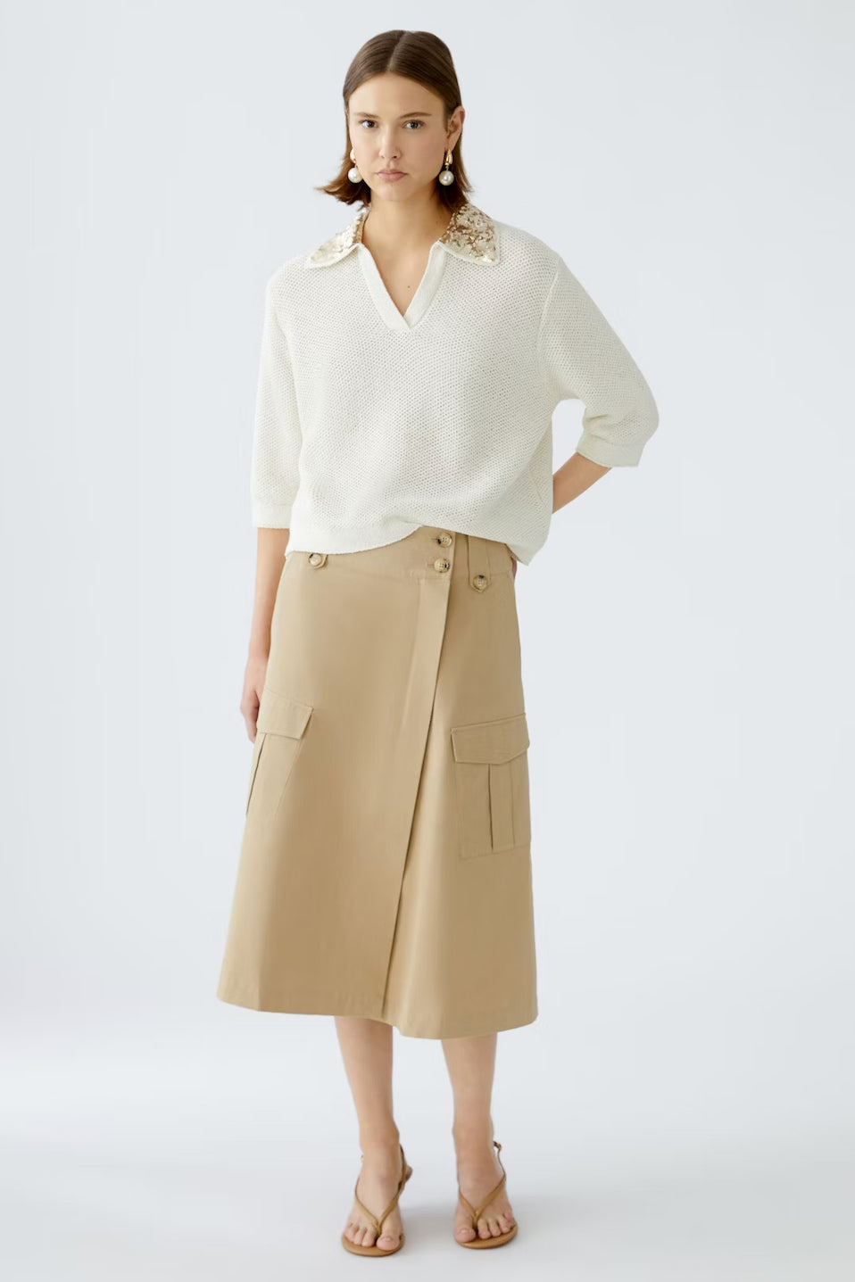 Oui Cargo Twill Skirt