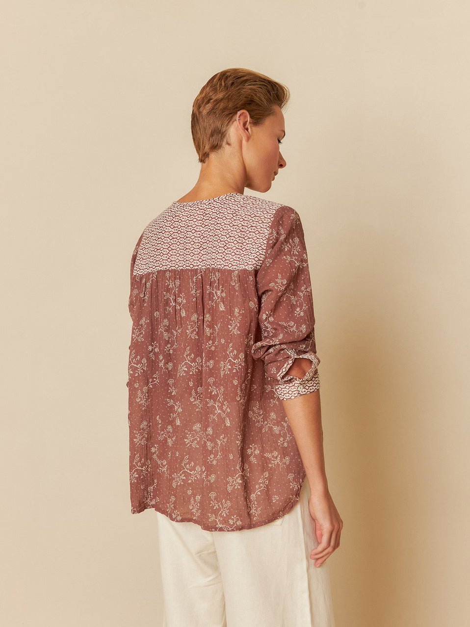 Indi & Cold Vera Long Sleeve Voile Patch Blouse