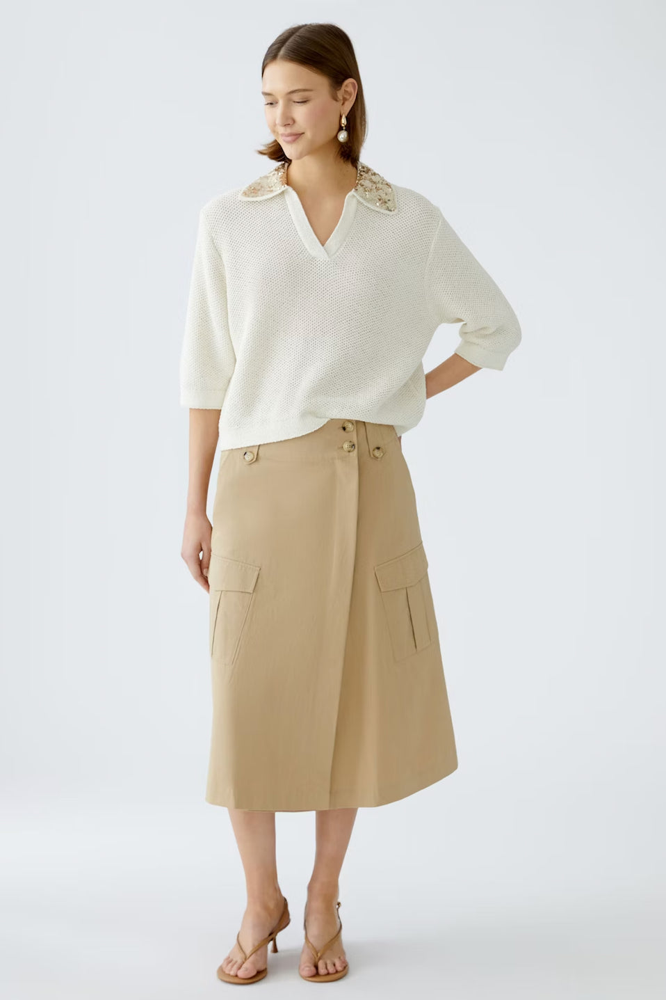 Oui Cargo Twill Skirt