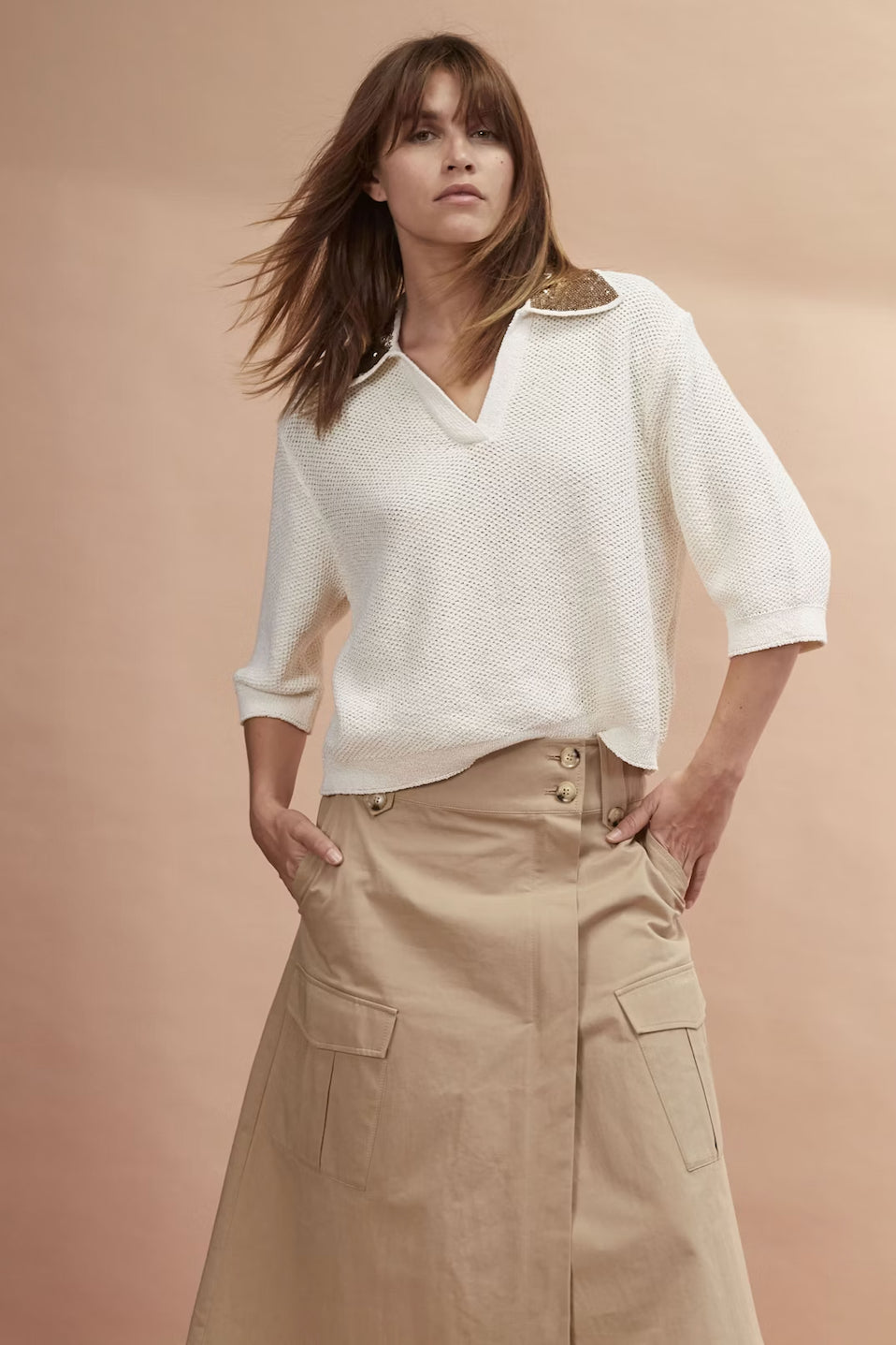 Oui Cargo Twill Skirt