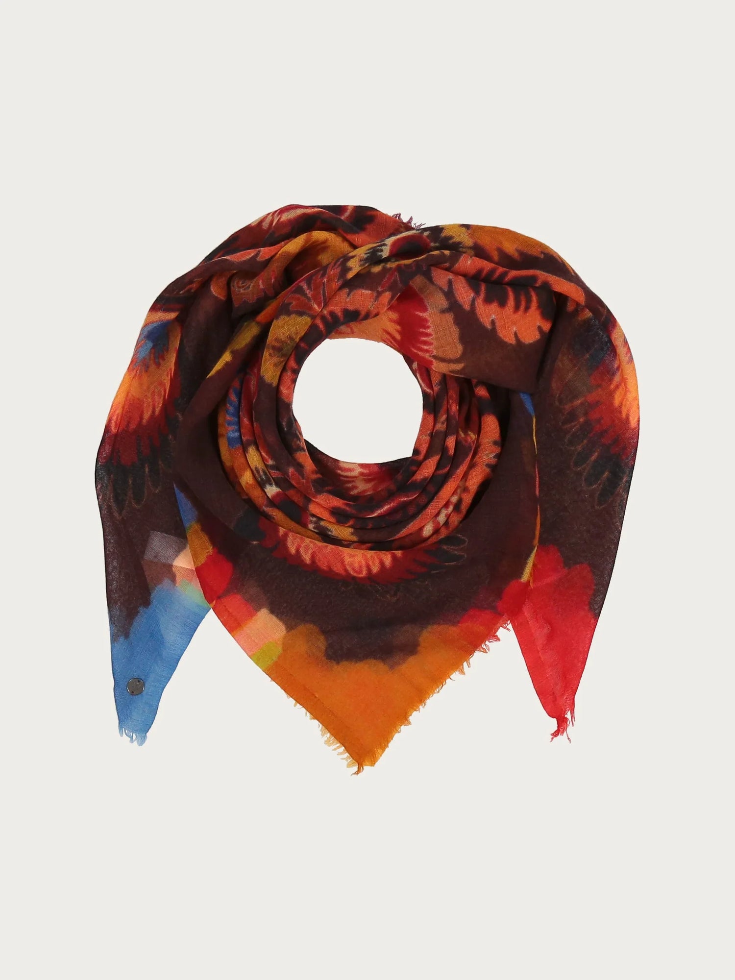 Fraas Colourful Plume Wool Scarf