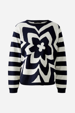 Oui Star Stripe Pullover