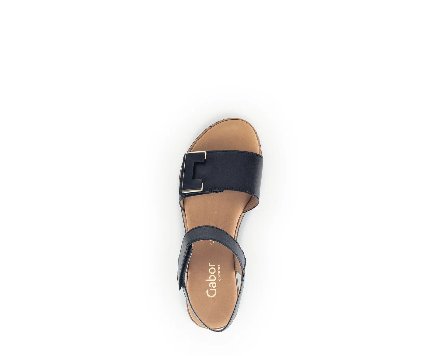 Gabor Large Buckle Cork Sole Sandal