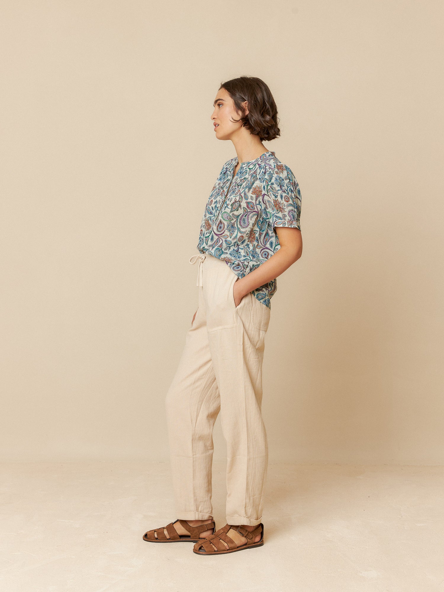 Indi & Cold Paisley Print Cotton Blouse