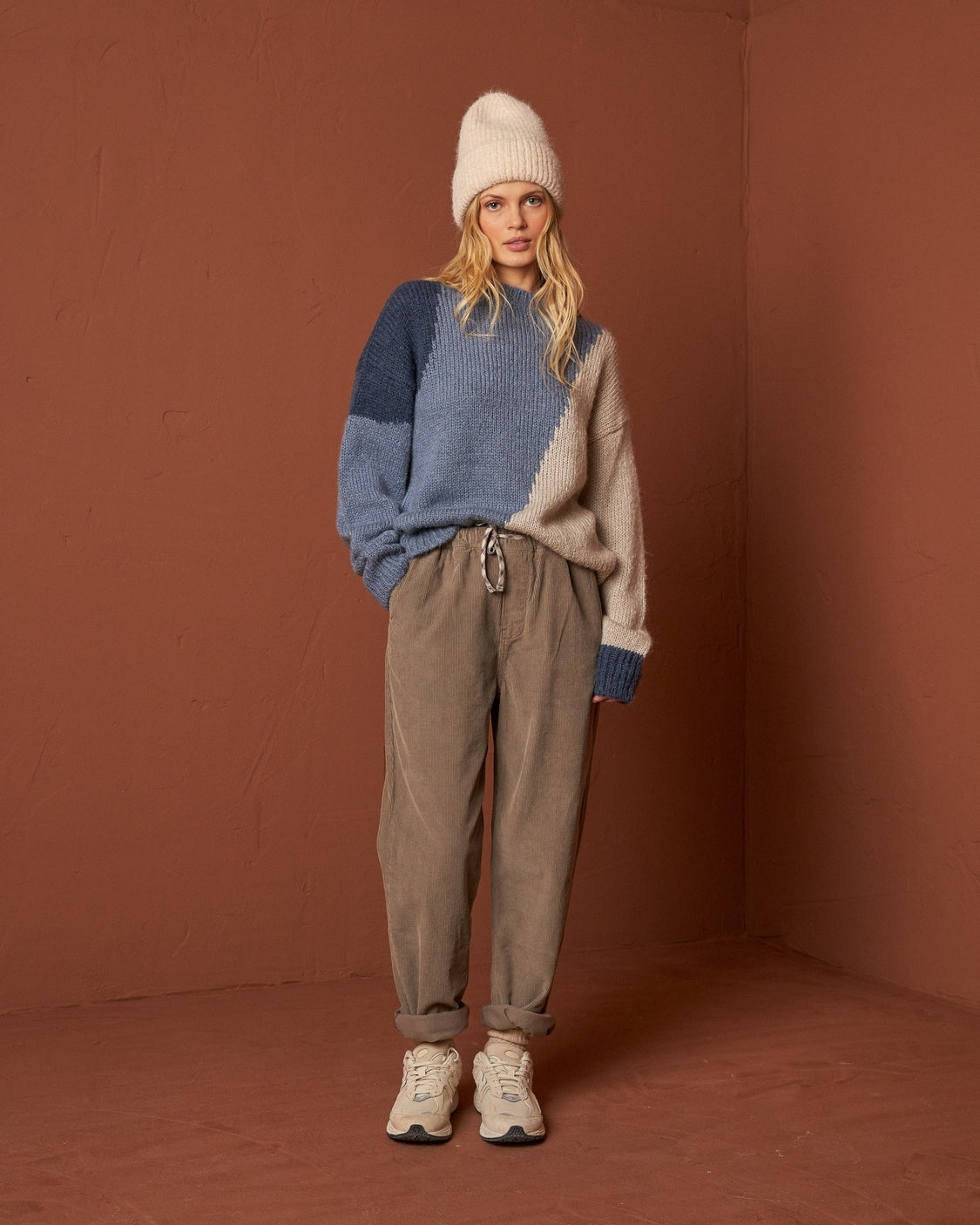 Indi & Cold Colour Block Wool Sweater