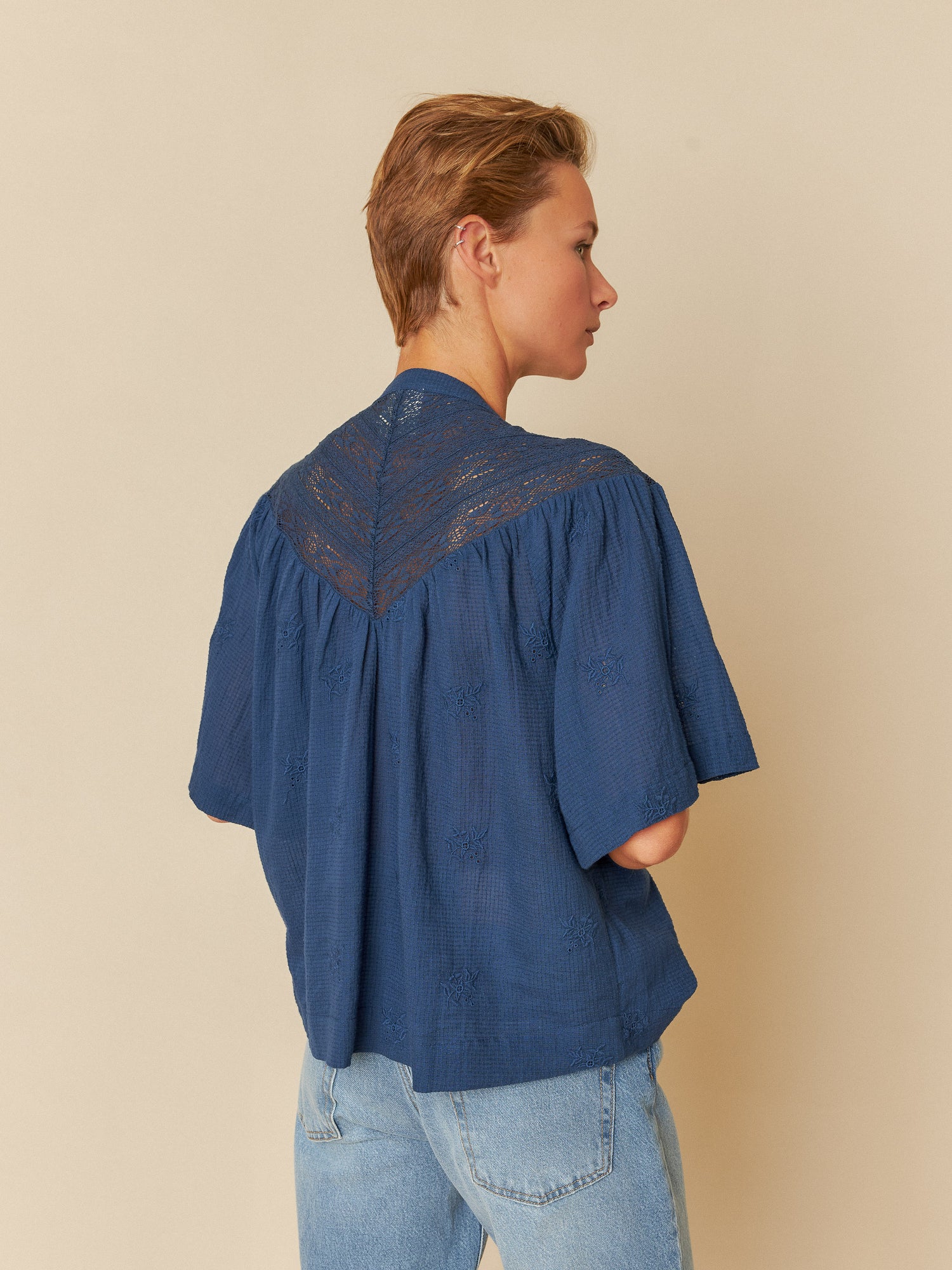 Indi & Cold Lace Inset Yoked Blouse