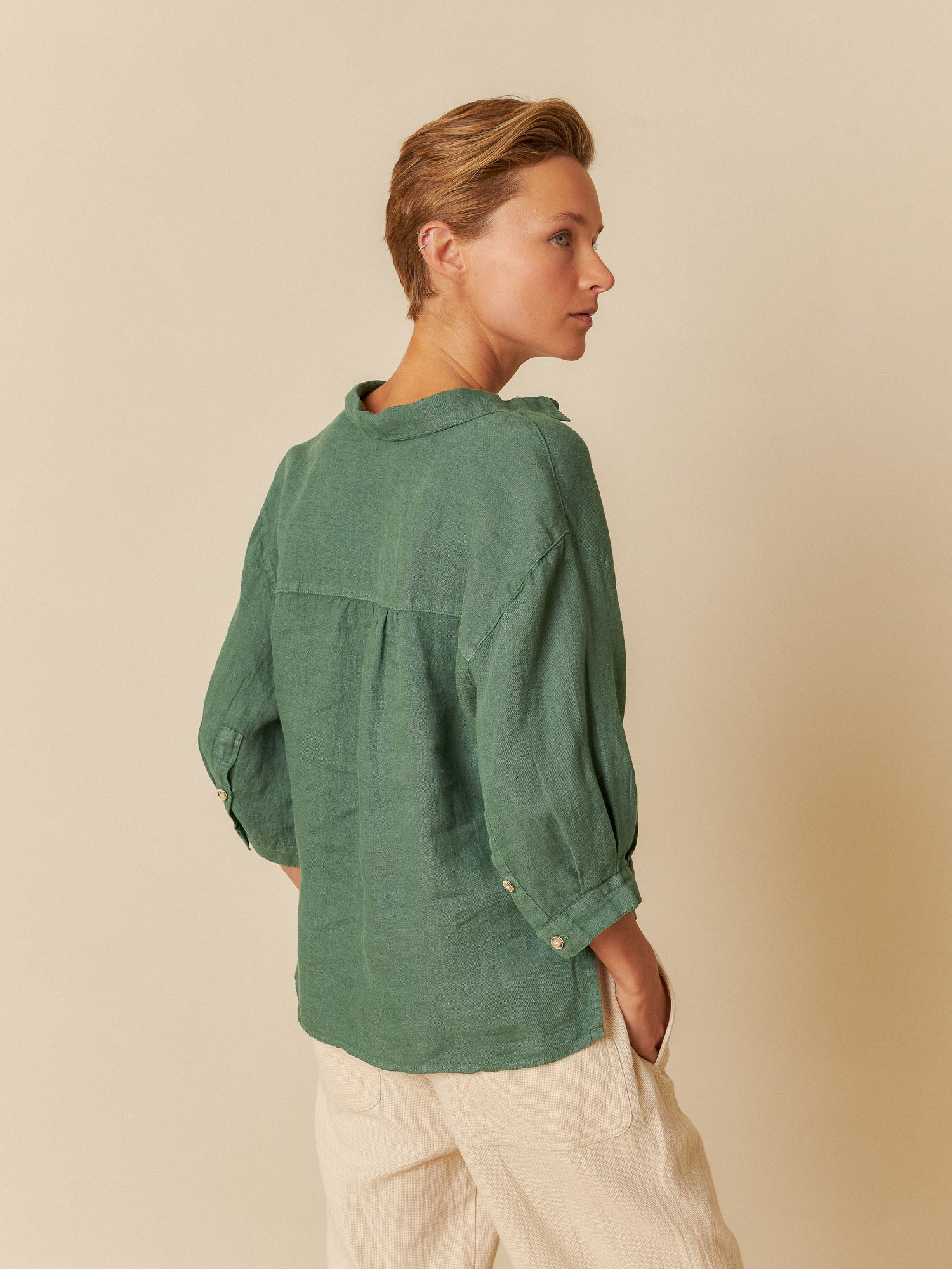 Indi & Cold Half Sleeve Linen Blouse