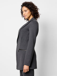 Nic + Zoe Pinstripe Ponte Zip Jacket