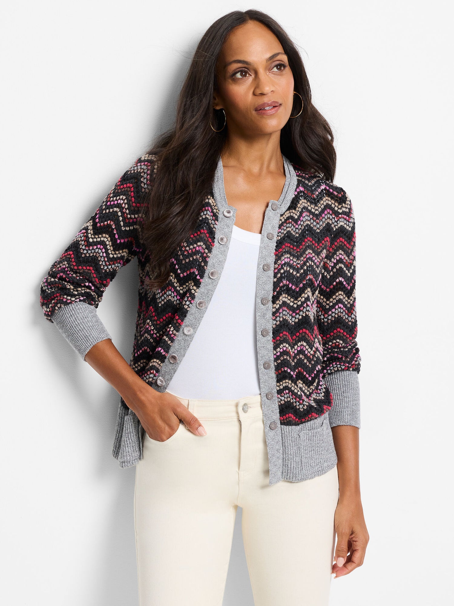 Nic + Zoe Zig Zag Cardigan