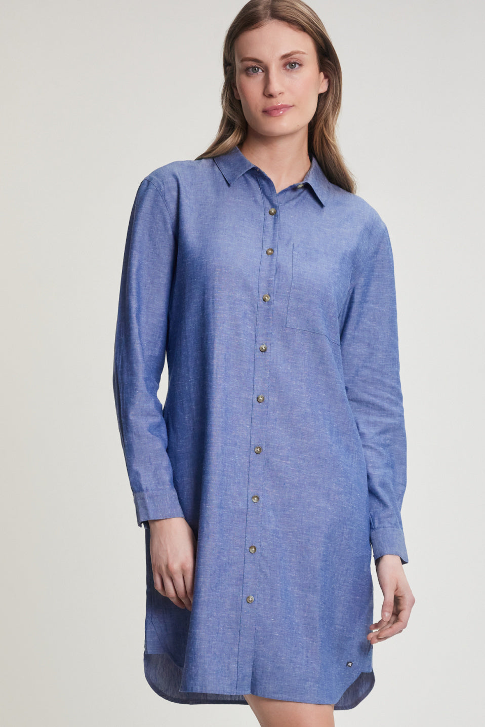 🇨🇦 Fig Alexa Linen Blend Shirt Dress